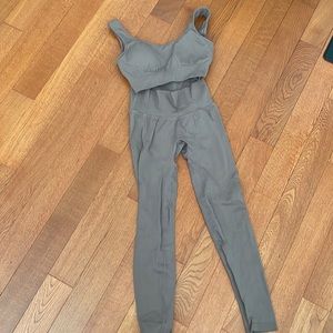 Tan sports bra and leggings set